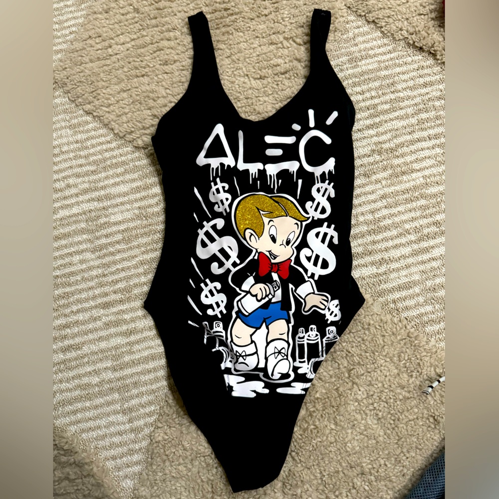 One Piece Alec Swim Low Back Black